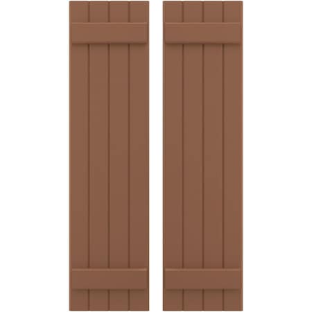 Americraft 4-Board (2 Batten) Exterior Real Wood Joined Board-n-Batten Shutters, ARW101BB414X55BTH